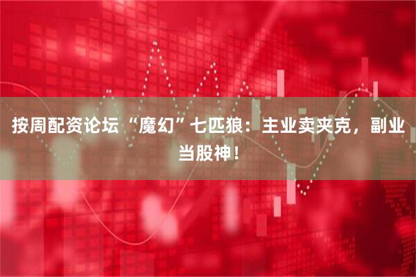 按周配资论坛 “魔幻”七匹狼：主业卖夹克，副业当股神！